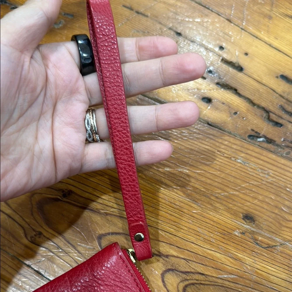 Cynthia Rowley Red Genuine Leather Wristlet Purse Wallet - Picture 6 of 11